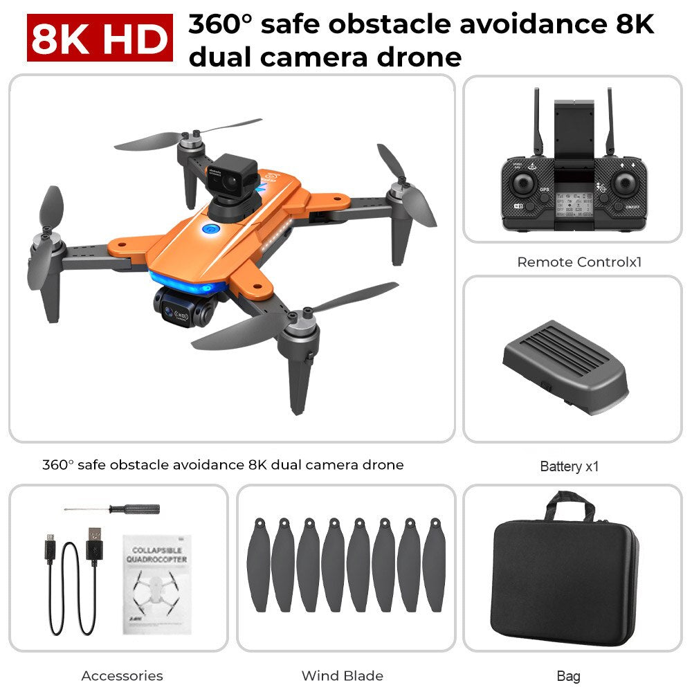 HJ90 PRO GPS Drone 8K Dual HD Câmera Obstáculo Evitar o Tempo de Flighting 35Min 5G WIFI FPV Dobrável Quadcopter RC Dron Presentes