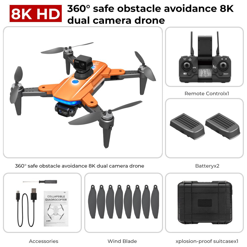 HJ90 PRO GPS Drone 8K Dual HD Câmera Obstáculo Evitar o Tempo de Flighting 35Min 5G WIFI FPV Dobrável Quadcopter RC Dron Presentes