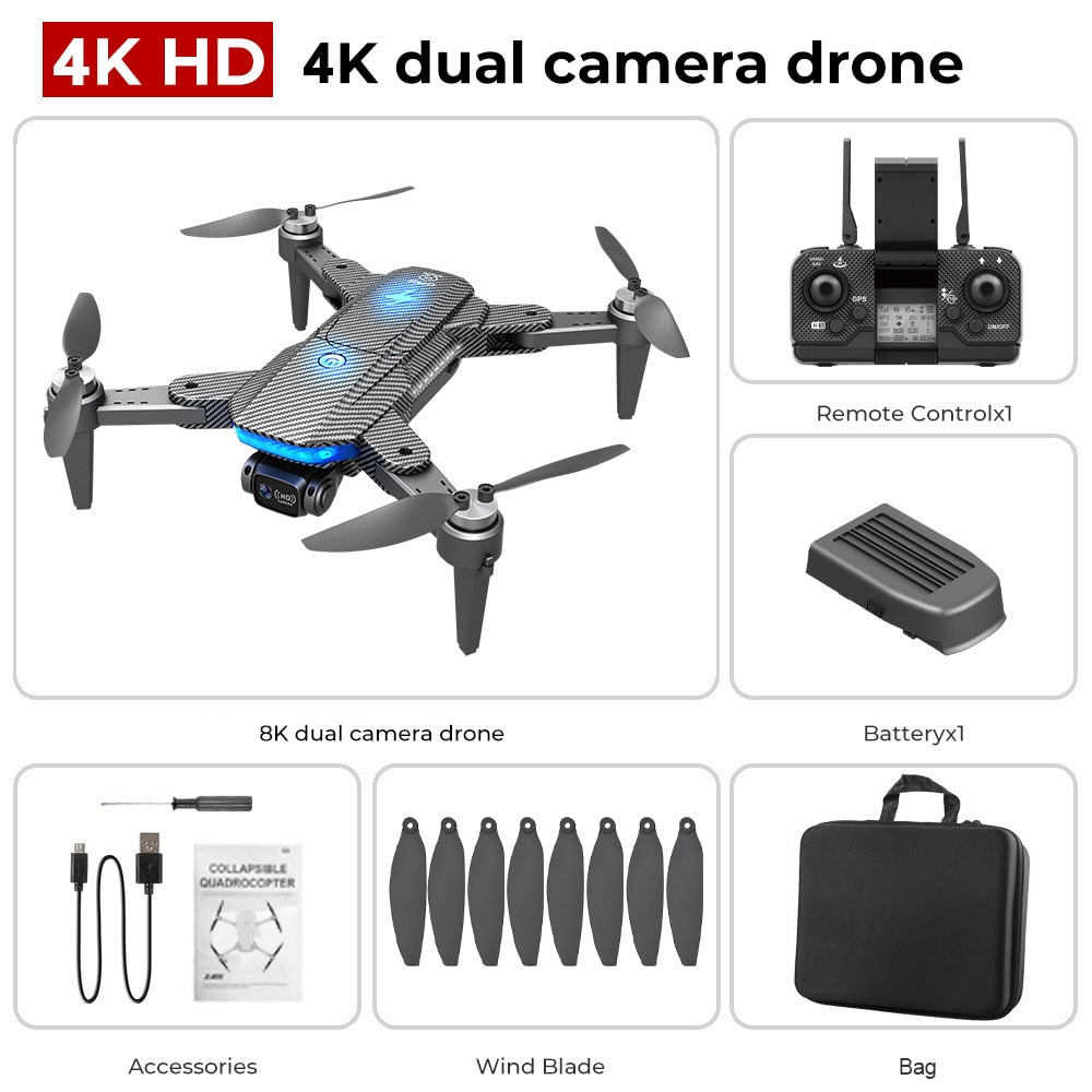 HJ90 PRO GPS Drone 8K Dual HD Câmera Obstáculo Evitar o Tempo de Flighting 35Min 5G WIFI FPV Dobrável Quadcopter RC Dron Presentes