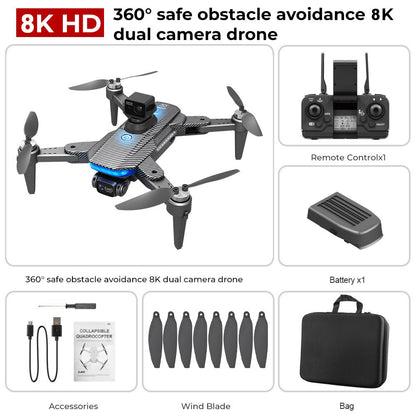 HJ90 PRO GPS Drone 8K Dual HD Câmera Obstáculo Evitar o Tempo de Flighting 35Min 5G WIFI FPV Dobrável Quadcopter RC Dron Presentes