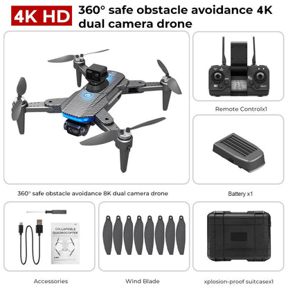 HJ90 PRO GPS Drone 8K Dual HD Câmera Obstáculo Evitar o Tempo de Flighting 35Min 5G WIFI FPV Dobrável Quadcopter RC Dron Presentes