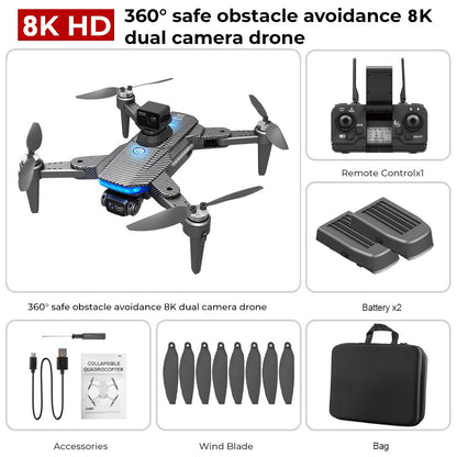 HJ90 PRO GPS Drone 8K Dual HD Câmera Obstáculo Evitar o Tempo de Flighting 35Min 5G WIFI FPV Dobrável Quadcopter RC Dron Presentes