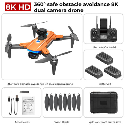 HJ90 PRO GPS Drone 8K Dual HD Câmera Obstáculo Evitar o Tempo de Flighting 35Min 5G WIFI FPV Dobrável Quadcopter RC Dron Presentes