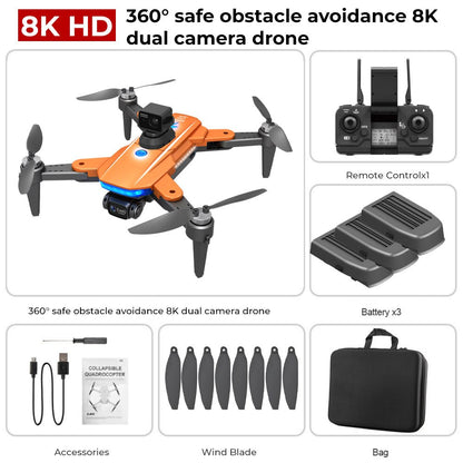 HJ90 PRO GPS Drone 8K Dual HD Câmera Obstáculo Evitar o Tempo de Flighting 35Min 5G WIFI FPV Dobrável Quadcopter RC Dron Presentes