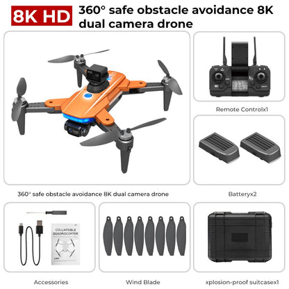 HJ90 PRO GPS Drone 8K Dual HD Câmera Obstáculo Evitar o Tempo de Flighting 35Min 5G WIFI FPV Dobrável Quadcopter RC Dron Presentes