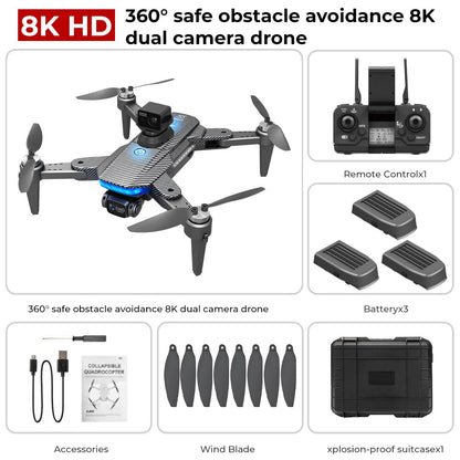 HJ90 PRO GPS Drone 8K Dual HD Câmera Obstáculo Evitar o Tempo de Flighting 35Min 5G WIFI FPV Dobrável Quadcopter RC Dron Presentes