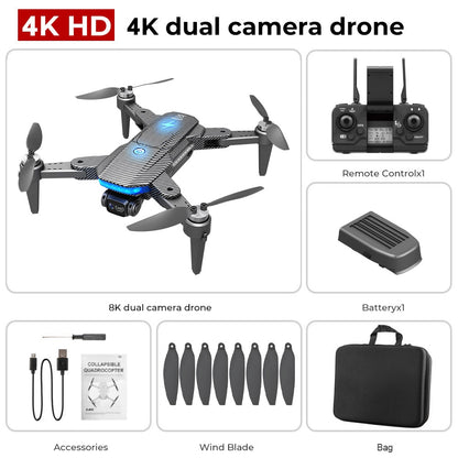 HJ90 PRO GPS Drone 8K Dual HD Câmera Obstáculo Evitar o Tempo de Flighting 35Min 5G WIFI FPV Dobrável Quadcopter RC Dron Presentes