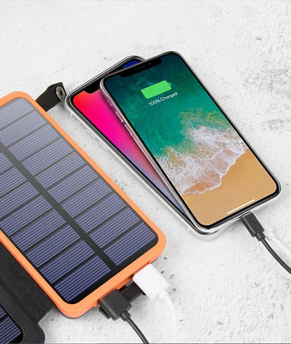 50000mAh Waterproof Solar Power Bank Outdoor Camping Portable Folding Solar Panels 5V 2A USB Output Device Sun Power For iPhone