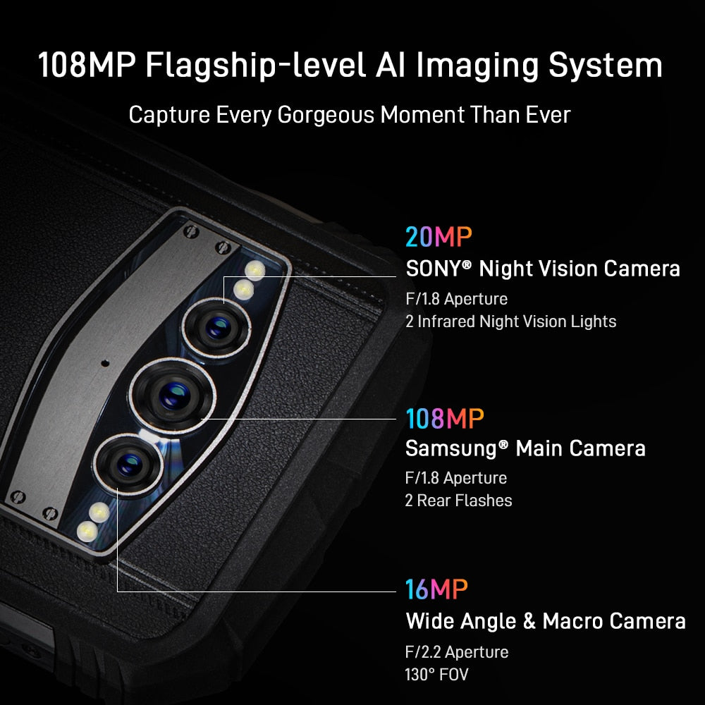 DOOGEE V30 eSIM Dual Speakers 5G Rugged Phone 8+256GB Dimensity 900 Wifi 6 Soc 6nm 6.58"FHD 120Hz Display 108MP Camera 10800mAh