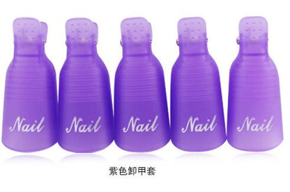 10pcs/Set Nail Polish Remover Durable Plastic Nail Soak Off Cap Clip UV Gel Polish Remover Silicone Wrap Tool Nail Art Tips KL/8