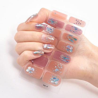 Four Sorts 0f Nail Stickers Nails Art Decoration Manicure Shiny Nail Decoration Decals Plain Stickers Nail Accesoires Women
