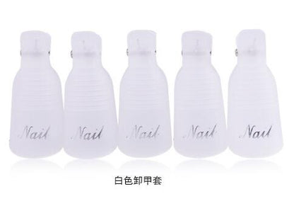 10pcs/Set Nail Polish Remover Durable Plastic Nail Soak Off Cap Clip UV Gel Polish Remover Silicone Wrap Tool Nail Art Tips KL/8