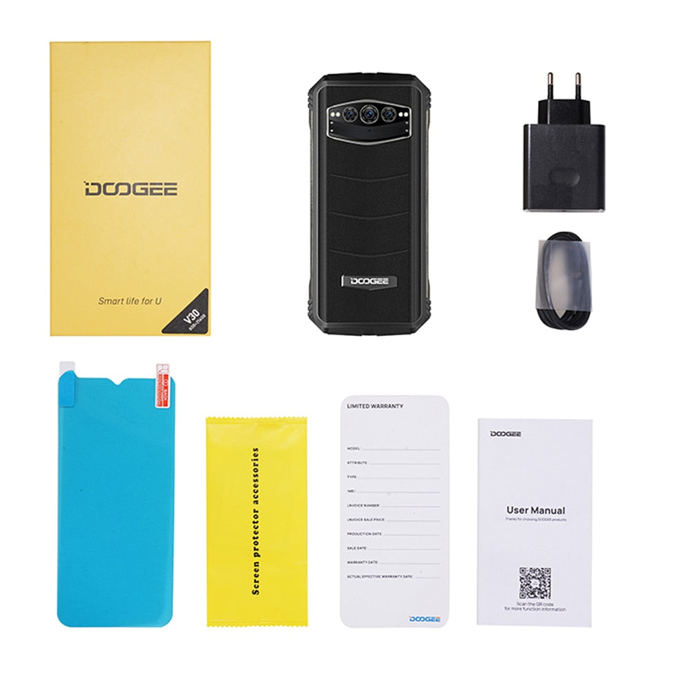 DOOGEE V30 eSIM Dual Speakers 5G Rugged Phone 8+256GB Dimensity 900 Wifi 6 Soc 6nm 6.58"FHD 120Hz Display 108MP Camera 10800mAh