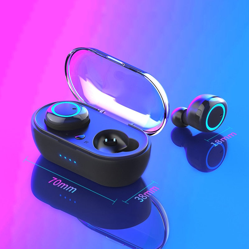 2022 New Y50 TWS Wireless Headset Bluetooth Headset Touch 9D Stereo Headset With microphone Sports headset for smart phones